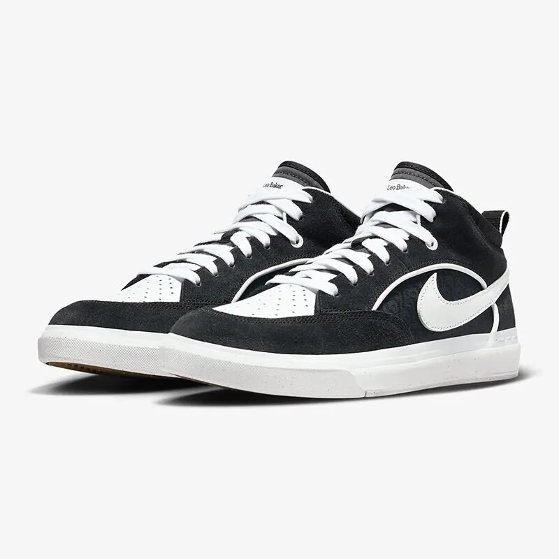 

Nike's New Wear-Resistant, Comfortable, and Strong Grip Outdoor Mid-Top Sneakers for Men and Women, Black Classic Color, Versatile for Daily Wear, Thin-Soled Skate Shoes, Sb React Leo Lightweight and Simple Design, Commuting Casual Flat Shoes, a Must-Have