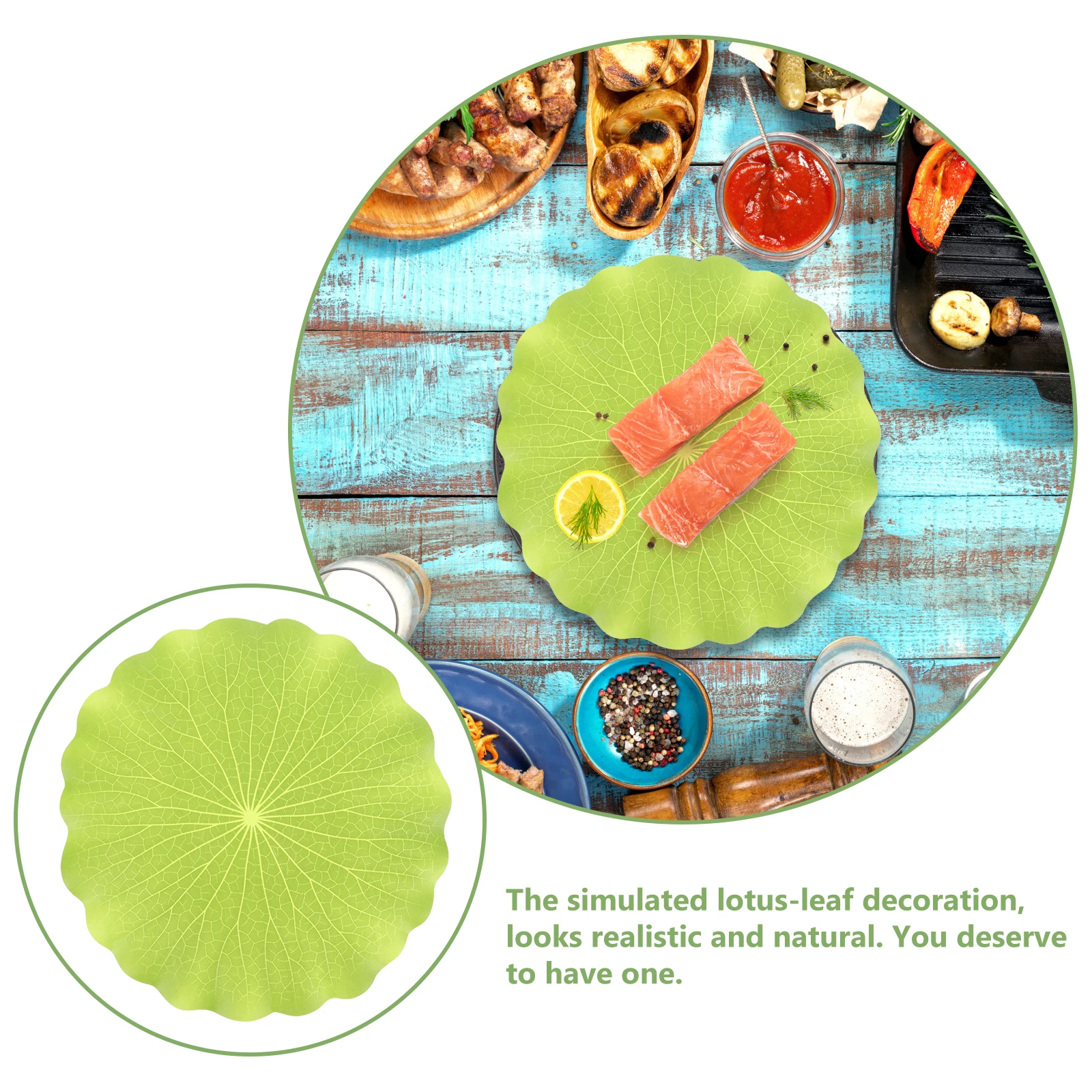 

4 Pcs 28cm Plastic Simulated Lotus Leaves Decorative Artificial Floating Pond nament Fish Tank Lake Decor