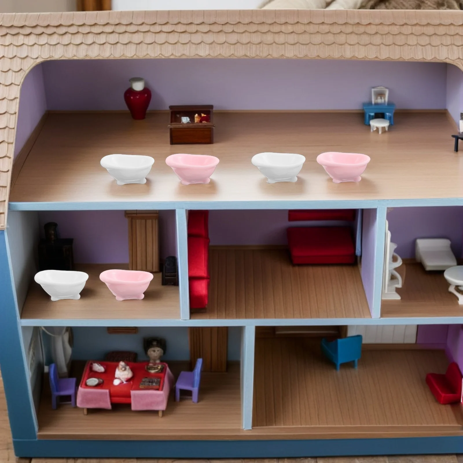 

20Pcs Miniature Bathtub Realistic Simulation Plastic Small Bathtubs for Micro Landscape Bathroom Decoration Accessories