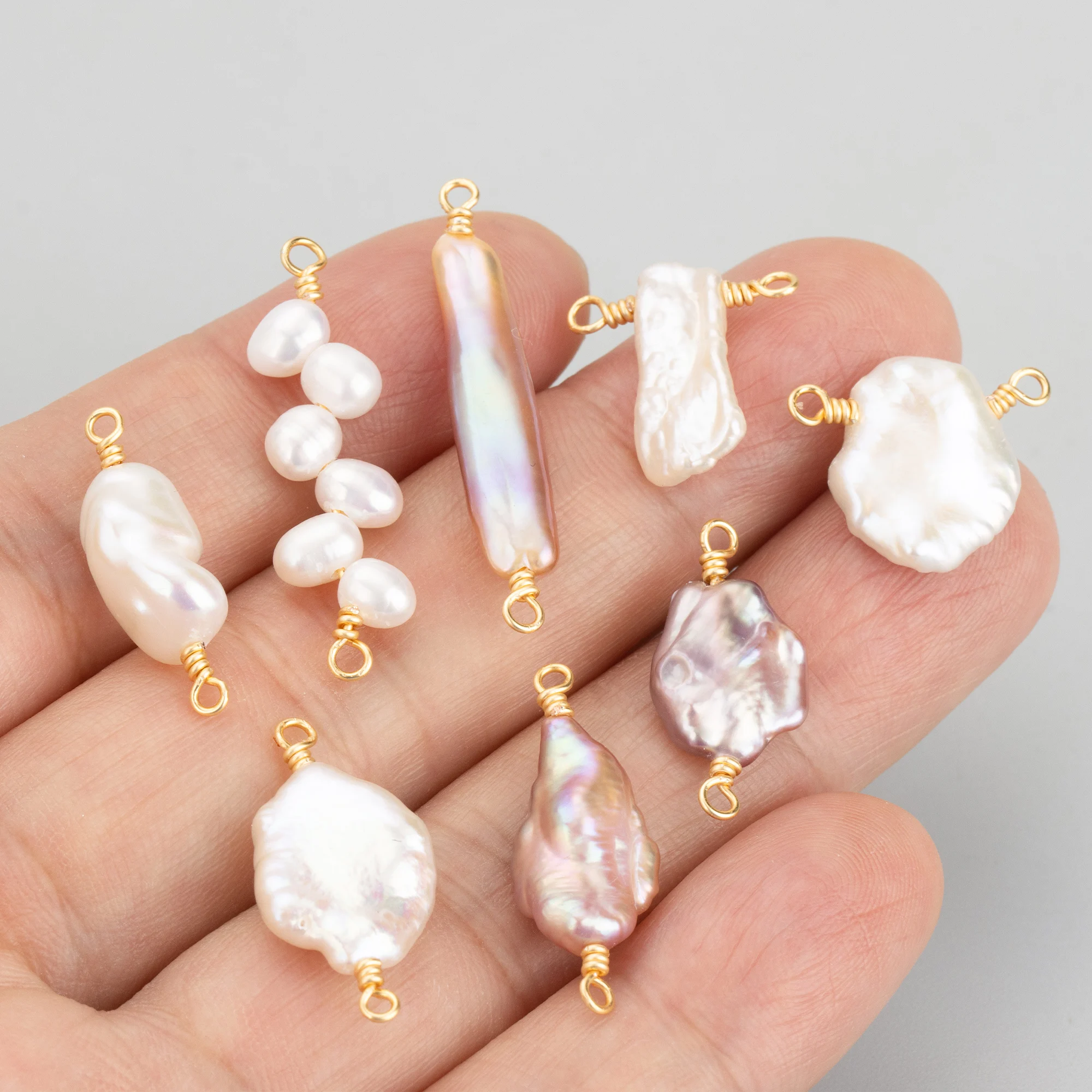 GUFEATHER,2pcs/lot,MH69,jewelry accessories,18k gold plated,copper,natural pearl,decorative supplies,diy pendants,jewelry making