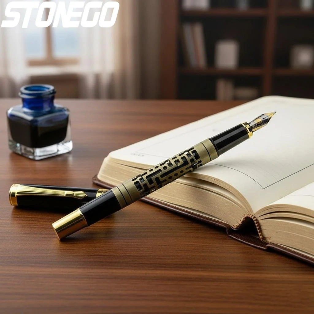 

Металлическая роскошная перьевая ручка Stonego для деловых записей, подписи, офиса, школы, канцелярских принадлежностей