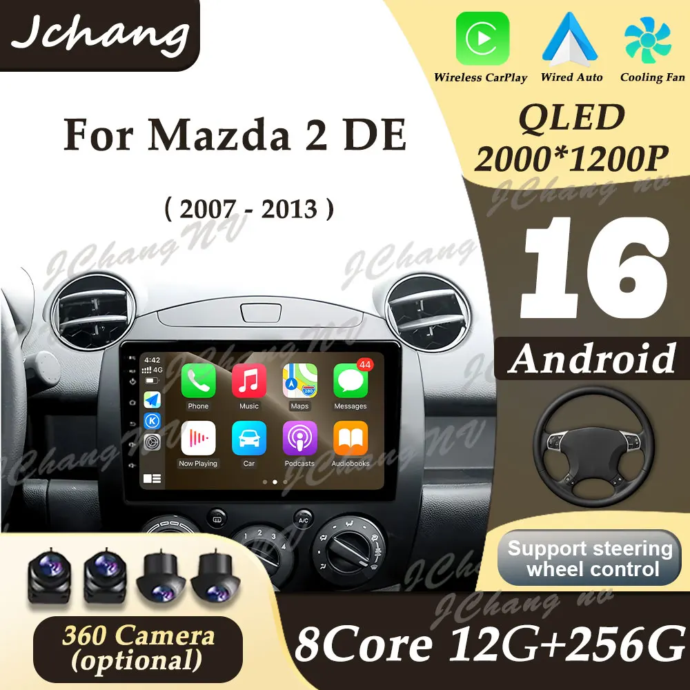 

CarPlay Auto Car Radio Multimedi Player for Mazda 2 DE 2007 - 2013 Android 16 Split Screen GPS Navi DSP Stereo Head Unit 4G WIFI