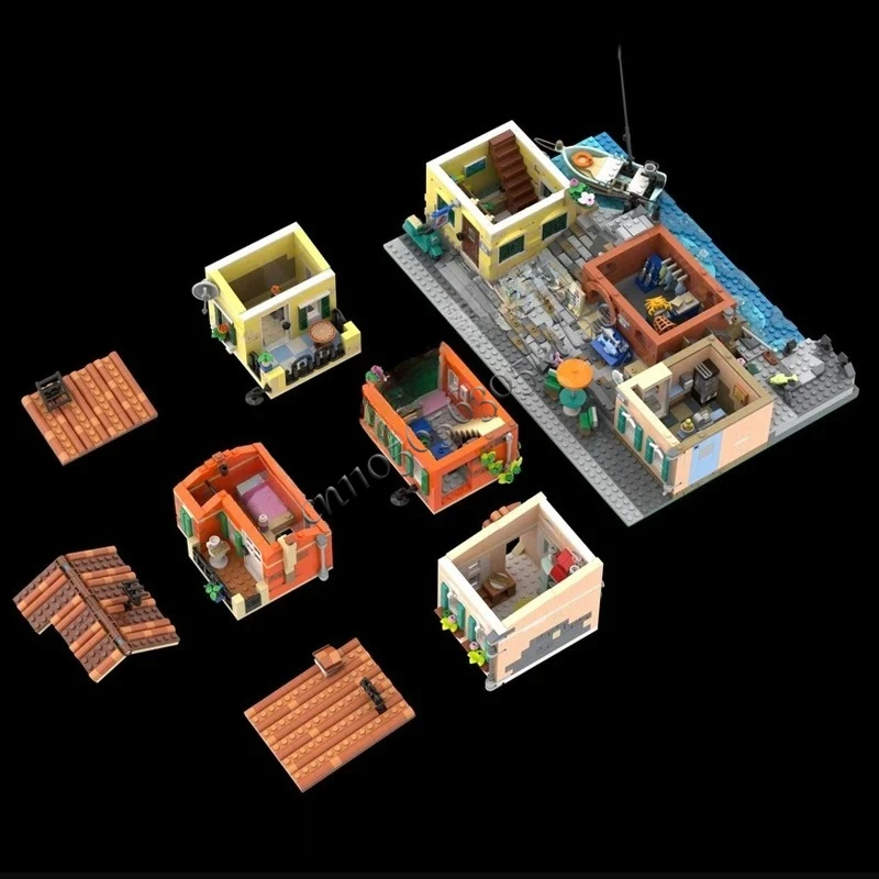 3099PCS Italian Square MOC Creative street view Model Building Blocks Architecture Holiday DIY Education Assembly Model Toy Gift