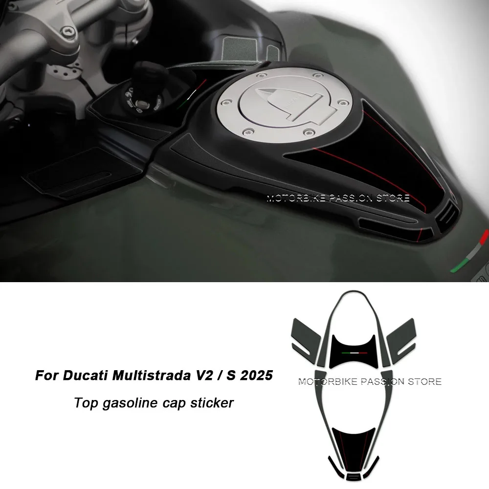 

For Ducati Multistrada V2/S 2025 Sticker Motorcycle Side Tank Pad Protection 3D Epoxy Resin Sticker
