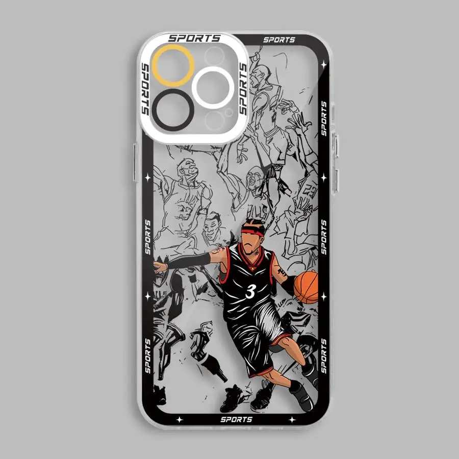 Cute Basketball Star Phone Case for Apple iPhone 15 16 Pro XS Max 13 14 Plus XR SE 7 8 12 11 Pro plus Matte