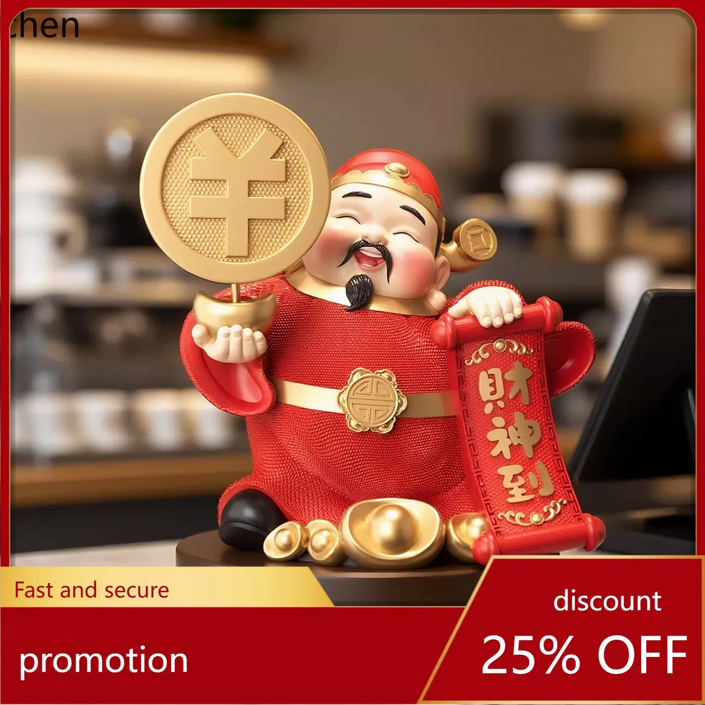 CZ God of Wealth Ornament  Stress Relief Decoration Front Desk, Cashier Counter, Office Decor, Opening and Housewarming Gift