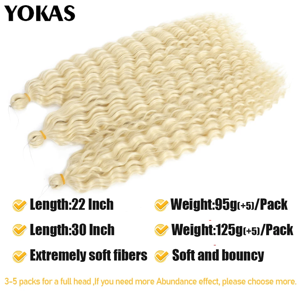 Extensions de cheveux au Crochet synthétique Ariel Curl eau bouclés tressage Extensions de cheveux pour femme Faux Locs Extensions de cheveux au Crochet