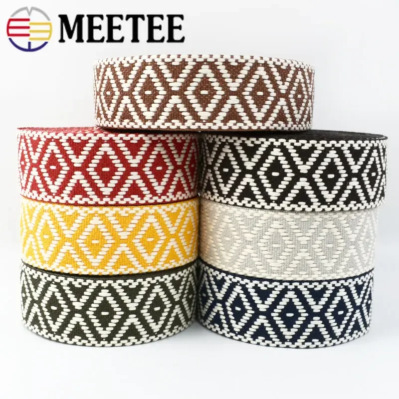 5/10M 38mm Ethnic Jacquard Webbing Strap Lace Trim Ribbon Backpack Waistband Shoes Hat Decor Bias Tape DIY Sewing Accessories