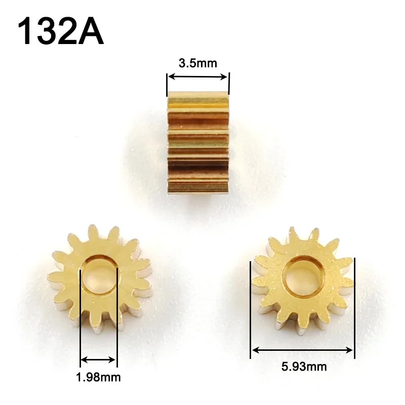 132A 0.4M Copper Pinion OD=6mm Thickness 3.5mm 13 Teeth DIY Toy Motor Gear Parts 13T