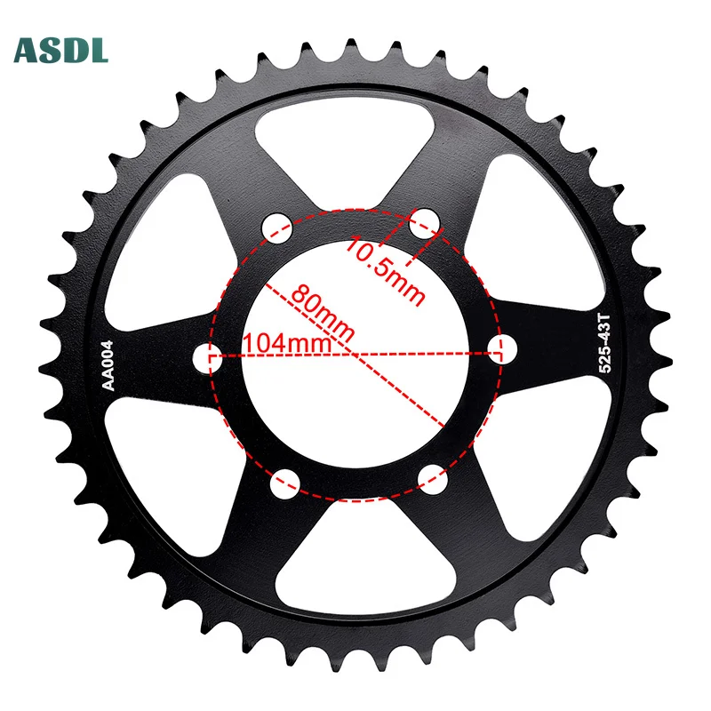 

525 39T 41T 42T 43T 44T Rear Sprocket For Kawasaki ZX-10R ZX1000 Ninja 1000 SX Z 1000 SX ZR 1000 ZX 10R 21-23 Z ZR 900 KLZ1000