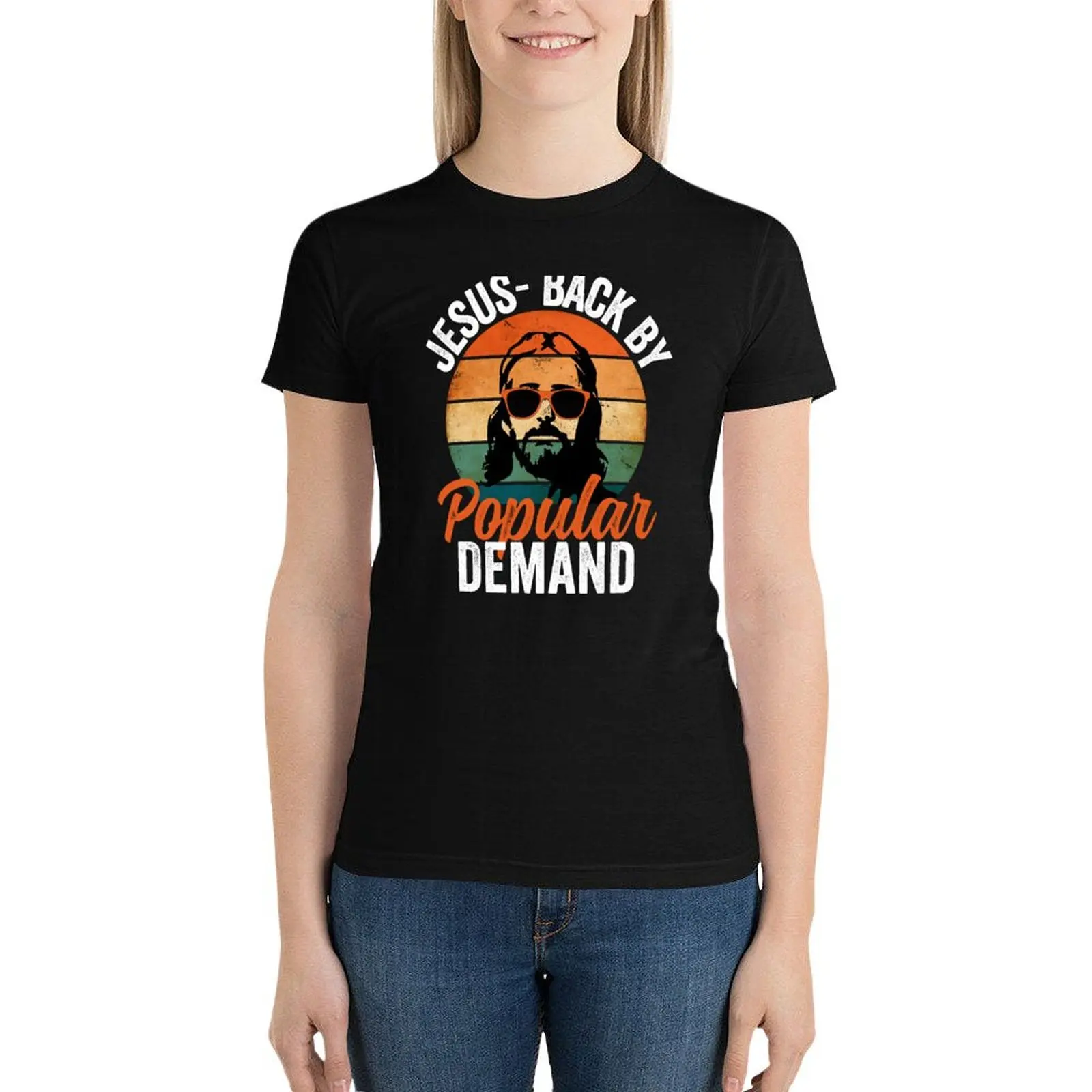 Jesus-Back By Popular Demand Funny Easter Sunday Church T-Shirt customizeds korean fashion new edition Women's tee shirt