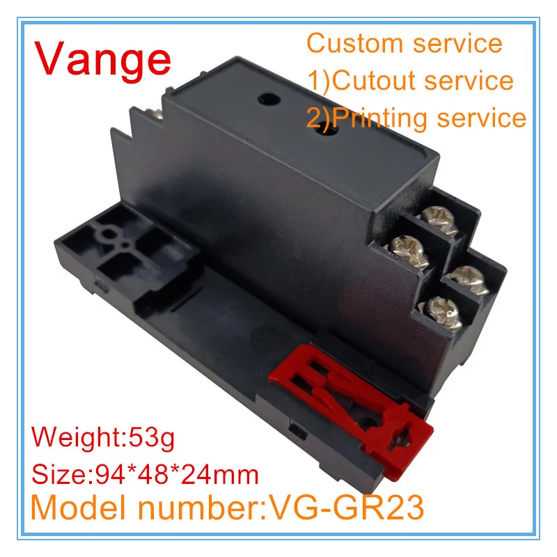 Vange din rail junction box 94*48*24mm fire resistant ABS plastic housing case
