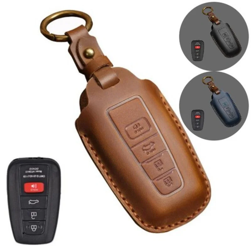 

A + чехол для автомобильного брелока из натуральной кожи для Toyota Camry RAV4 Highlander Avalon