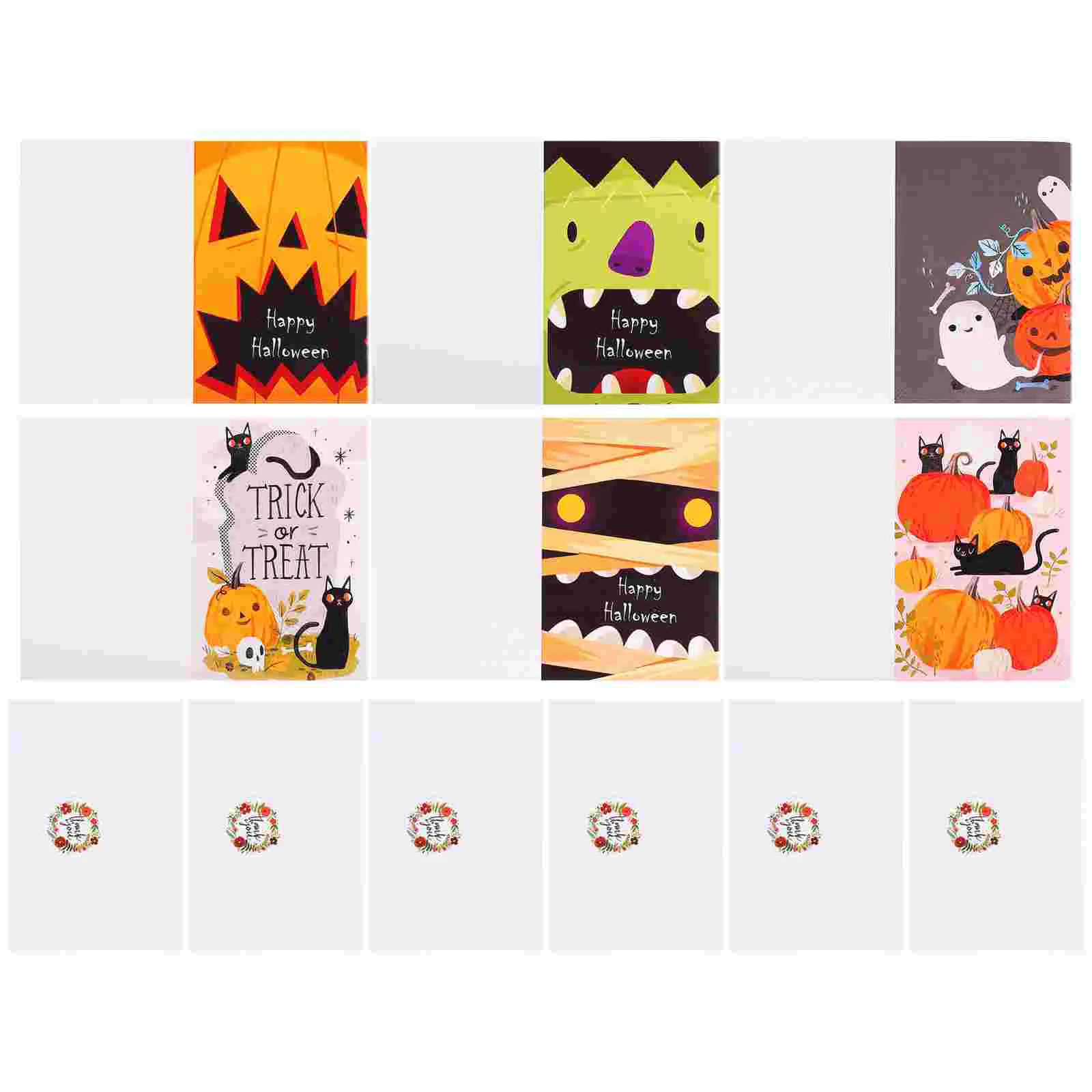 Halloween Card Festival Blessing Cards with Envelopes Blank Message Postcards Greeting