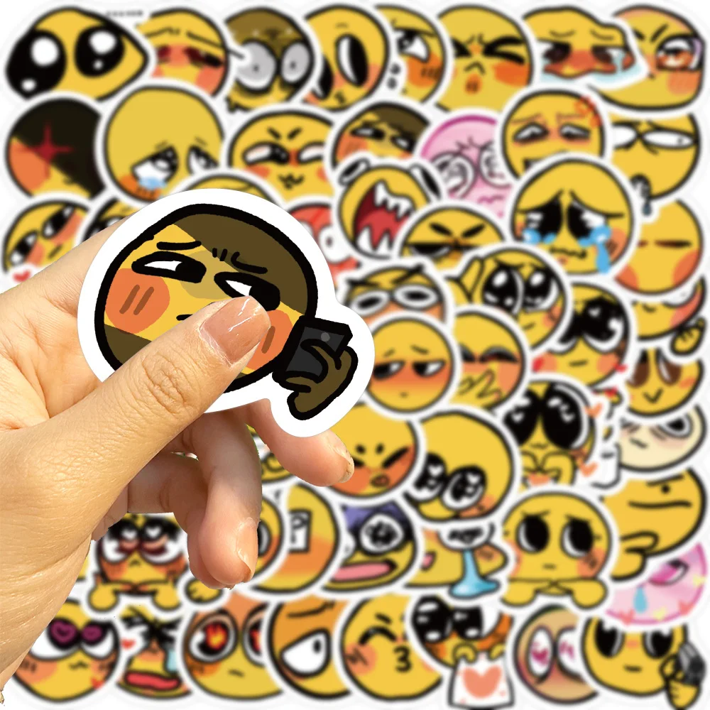 50Pcs Cute Smiling Faces Cartoon Funny Sticker Kawaii Creative Waterproof Decal Laptop Luggage DIY Childer Kids Phone Stationery