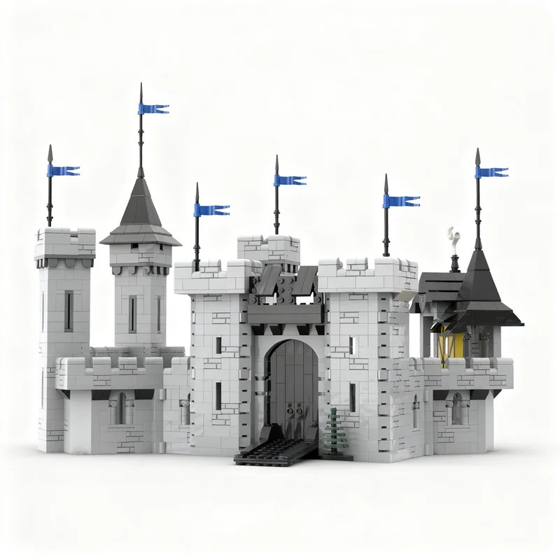 2402pcs MOC Castle Black Falcons Fortress Model Building Blocks Christmas Gifts Toy Architecture Education Brick Idea Collection