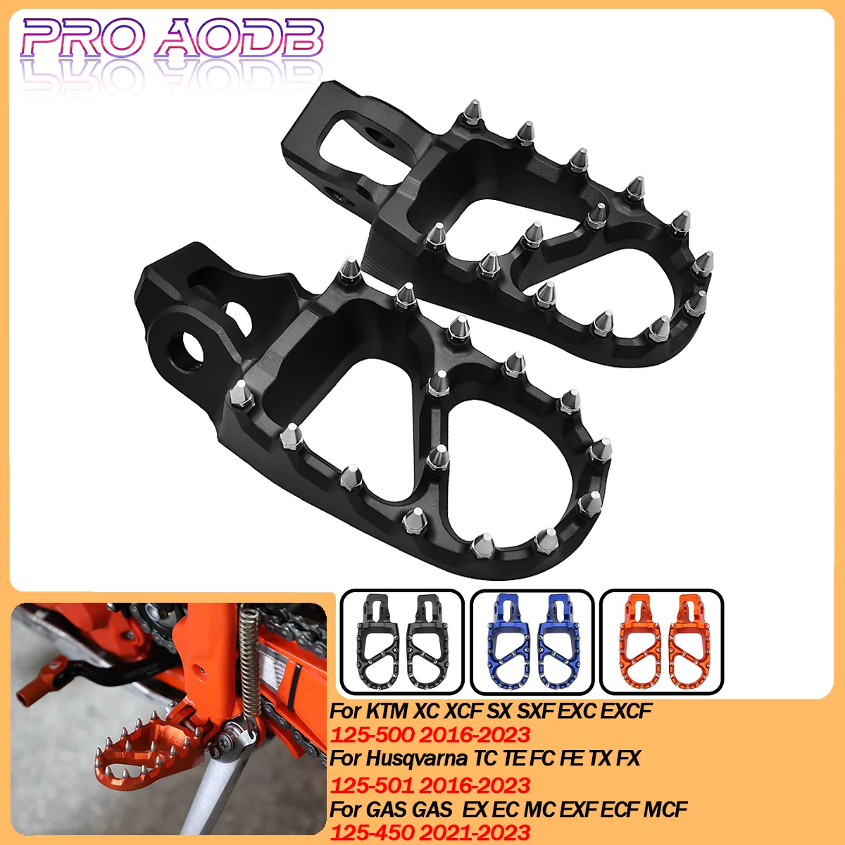 

Foot Pegs FootRest Footpegs Rests Pedals For KTM EXC EXCF XC XCF SX SXF GasGas MC EX EC ECF Husqvarna FC FE TX FX TC 2016-2023