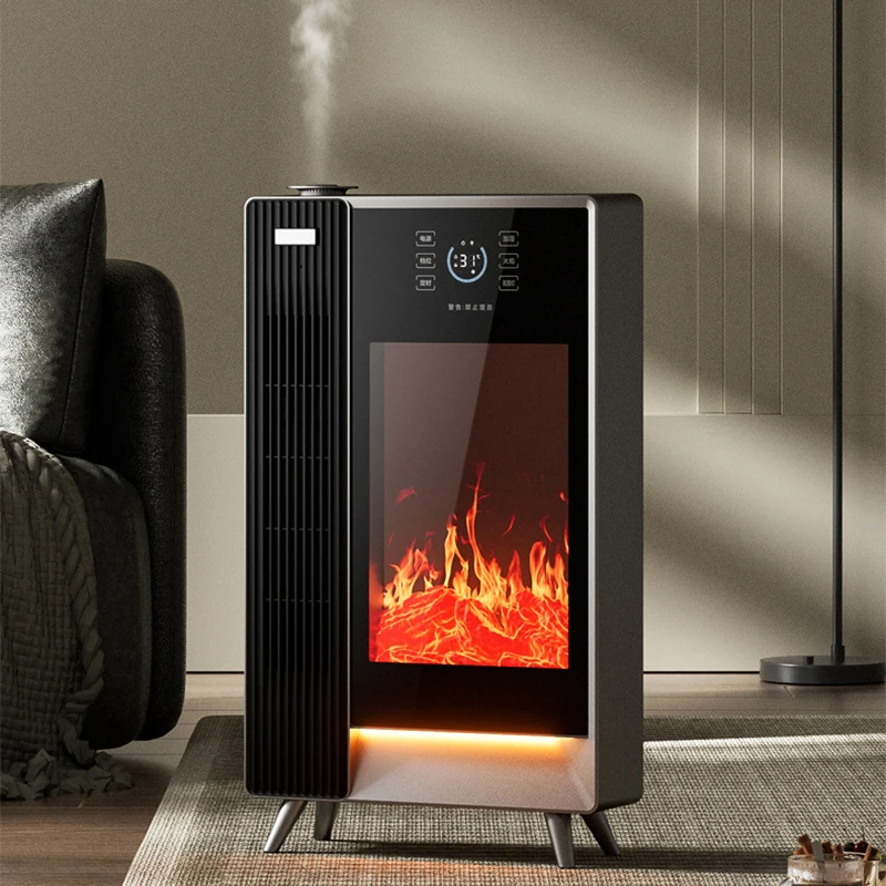 

Компактный бесшумный энергосберегающий обогреватель для гостиной с имитацией пламени, регулируемой температурой и дистанционным/голосовым управлением