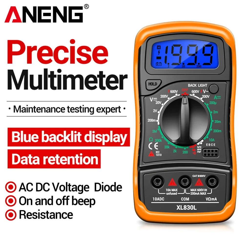aneng-xl830l-1999カウントマルチメーター-ac-dc-600v電圧-10a-dc電流-トライオード-ダイオード-連続性-ブザー-家庭用電気テスター