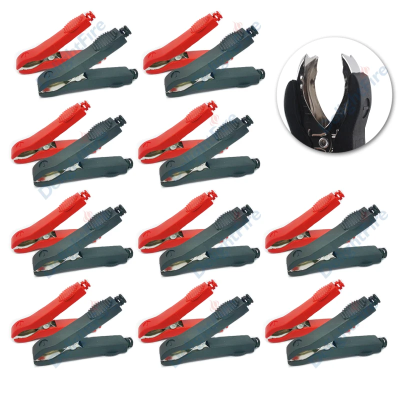 

Red Black Crocodile Alligator Clips 35A 75mm Crocodile Electrical Clamps For Auto RV Car Caravan Van Battery Test Lead Clips