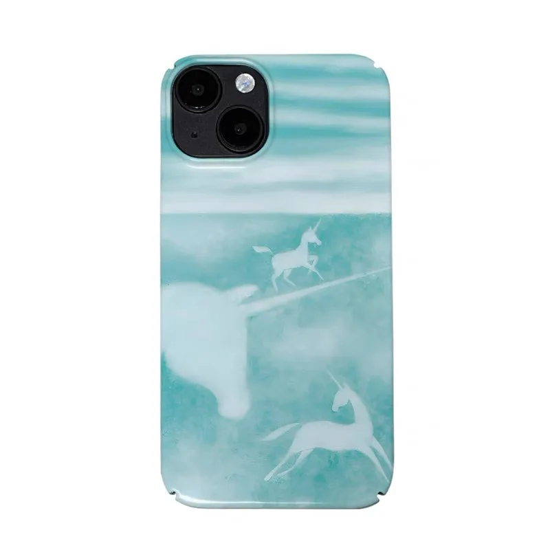 Oil Painting Unicorn Art Case for IPHONE 16 15PRO MAX 14 13 PRO 13 PRO MAX 15 15PLUS 15PRO Case Acrylic Hard Mobile Phone Cases