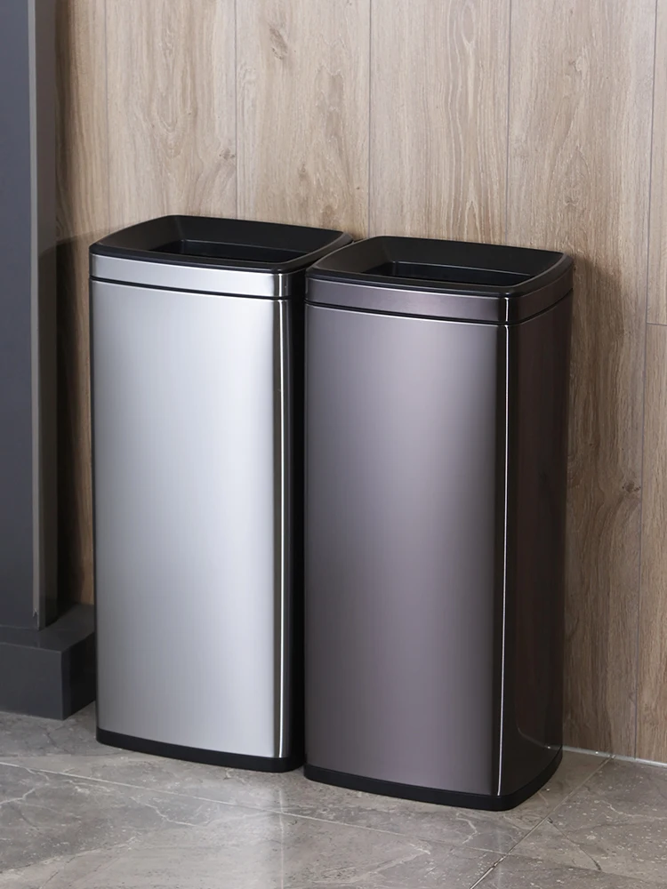 20 liters 30 liters commercial trash can, increased capacity, heightened square without lid, direct cast stainless steel hotel b