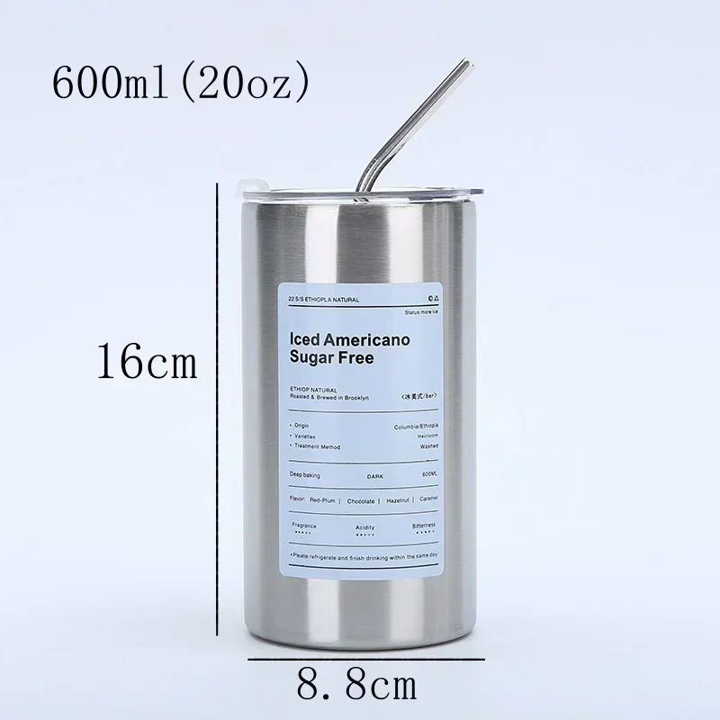 320/600 مللي كوب قهوة من الفولاذ المقاوم للصدأ ترمس جدار مزدوج ترموس تفريغ كوب معزول أكواب محمولة أكواب قهوة زجاجات مياه