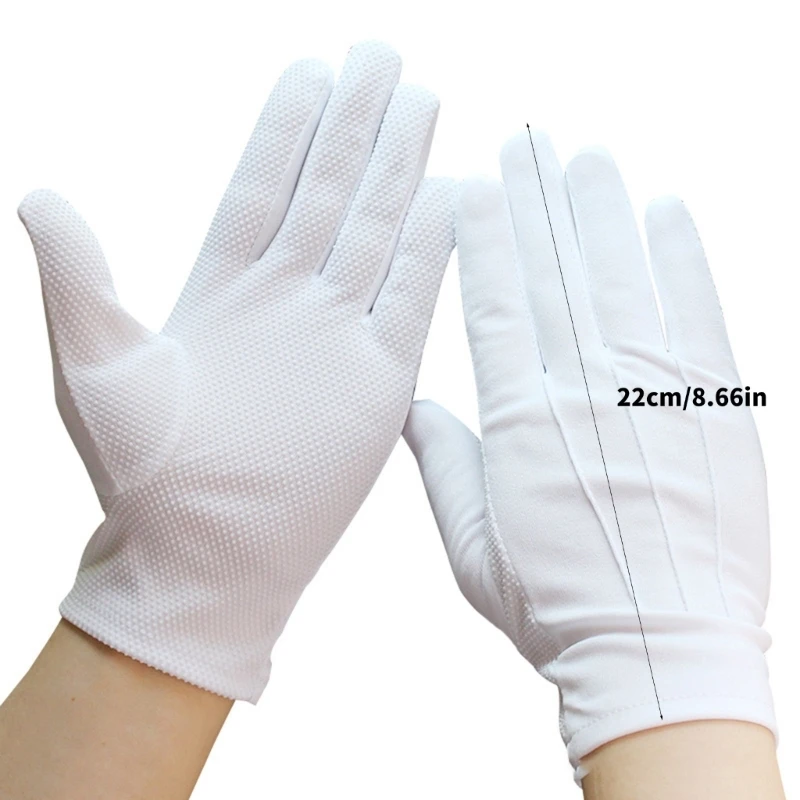 Antislip Dotted White Gloves Formal Tuxedo Parades Guard Gloves Etiquette Gloves