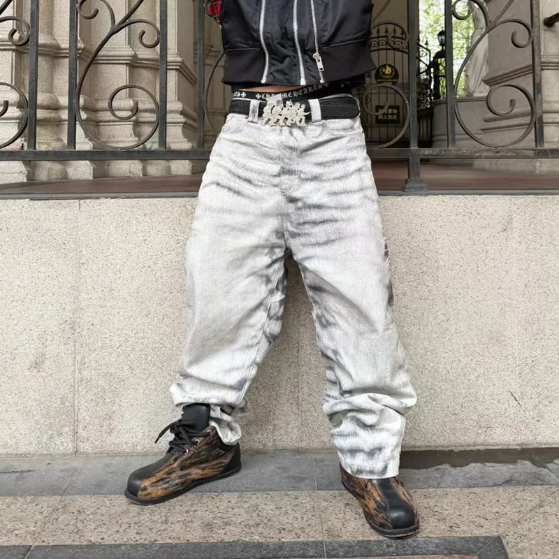 HKSH Spring Autumn New Men High Street Wax 3D Printed Niche Design Casual Pants Trendy Brand Fashion Streetwear Bottoms HK18843