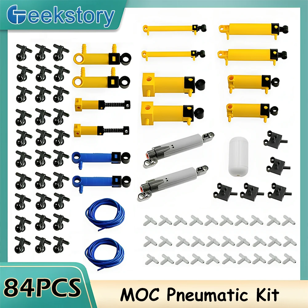 

Технические детали MOC, пневматический комплект, шланг, воздушный насос, бак, толкатель, переключатель, поршень, совместимый с 42043 9641 47225 61904