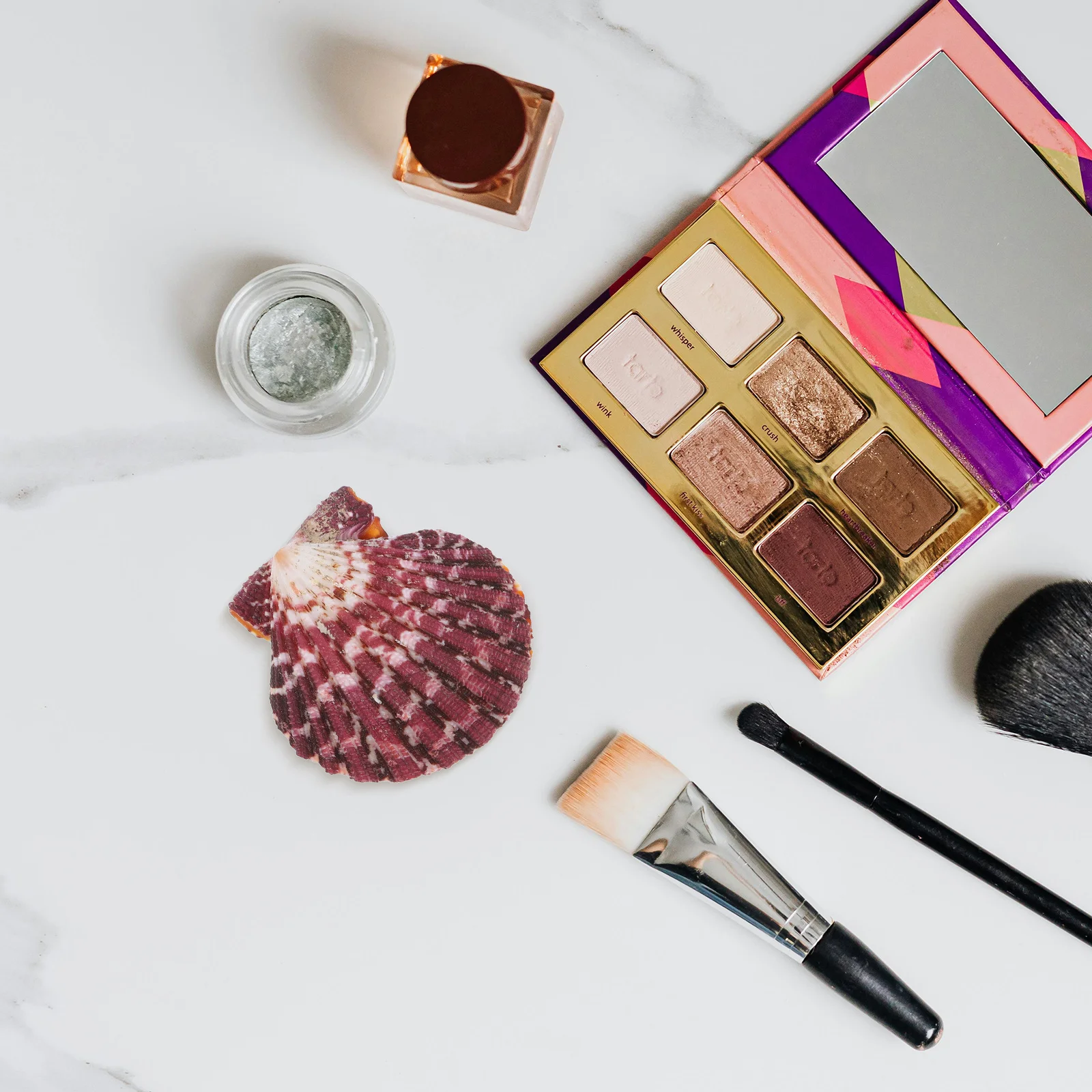 

2Pcs Mini Seashell Jewelry Box Shell Shaped Ring Holder Earrings Necklace Storage Organizer Lady Desktop Jewelry Storage Case