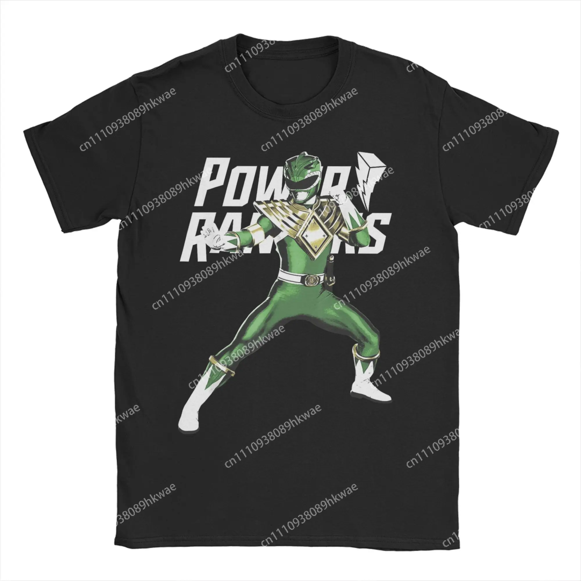 Funny Power Rangers Greens Rangers Karate Action Pose T-Shirts Men Crew Neck Cotton T Shirt  Short Sleeve Tees Gift Idea Tops