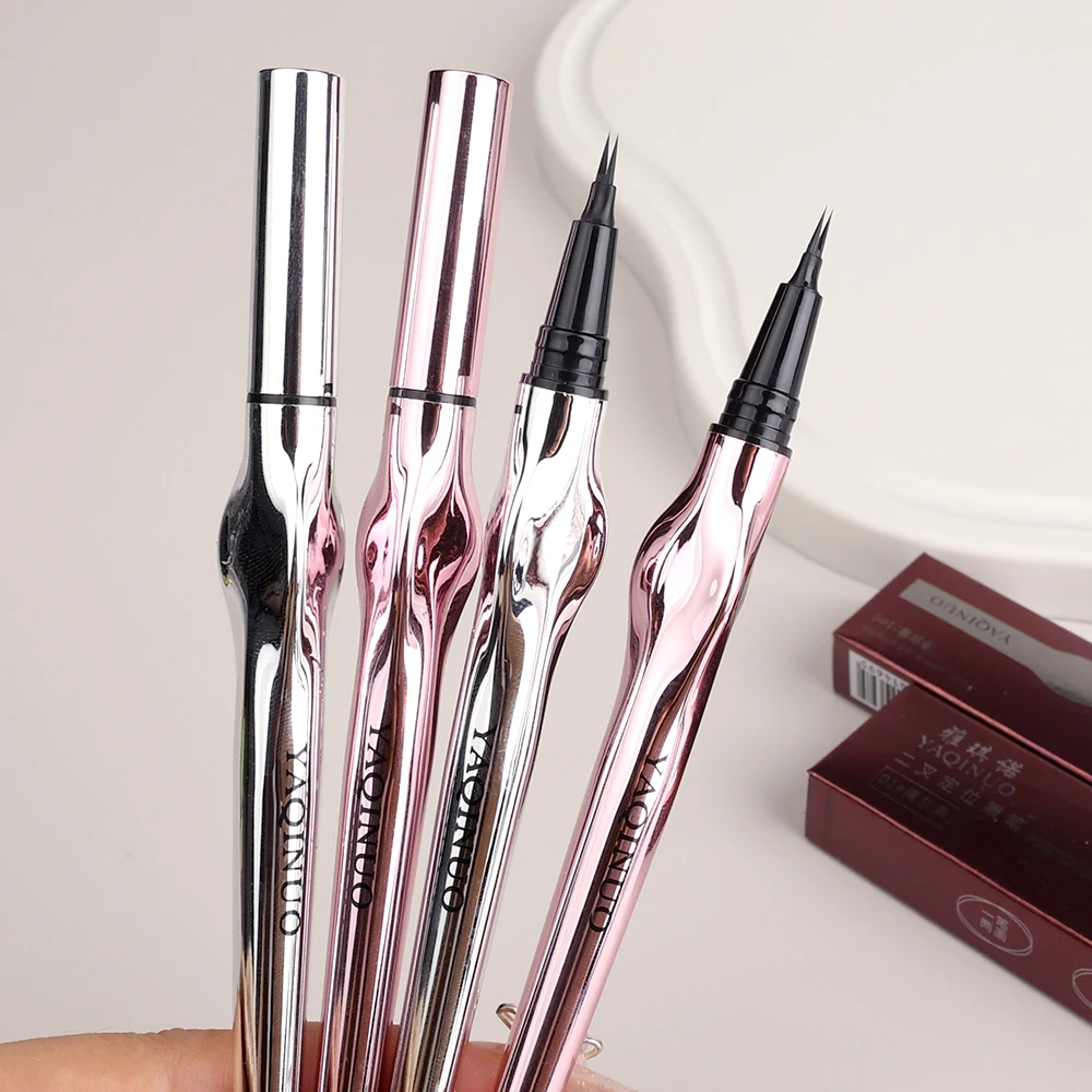 2 Forks Liquid Eyebrow Pencil Lasting Waterproof Microblading 2Point Eyeliner Lower Eyelash Makeup Brow Enhancers Tattoo Pencil