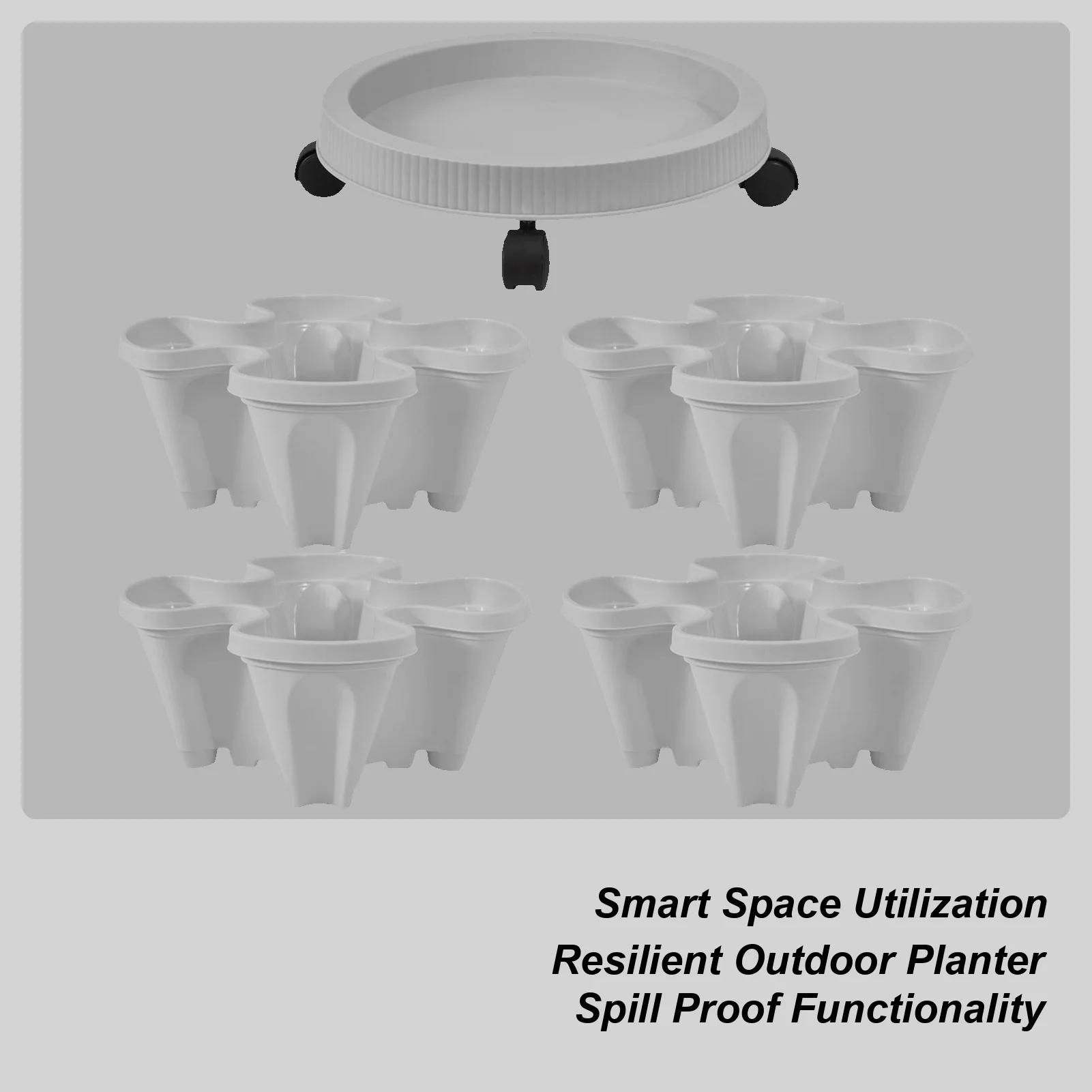 

Strawberry Planter Strawberry Tower 4 Garden Planter Pots Holder With Removable Tray Wheels Vertical Flower Pots For Balcony