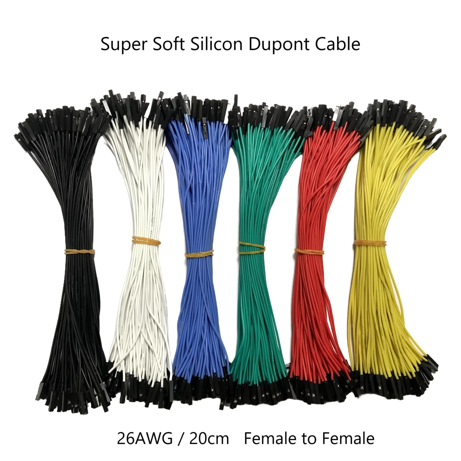 10pcs 1P Super Soft Silicon Dupont Jumper Wire Line 20cm 2.54mm Female to Female Cable For Jlink v12 For Arduino DIY