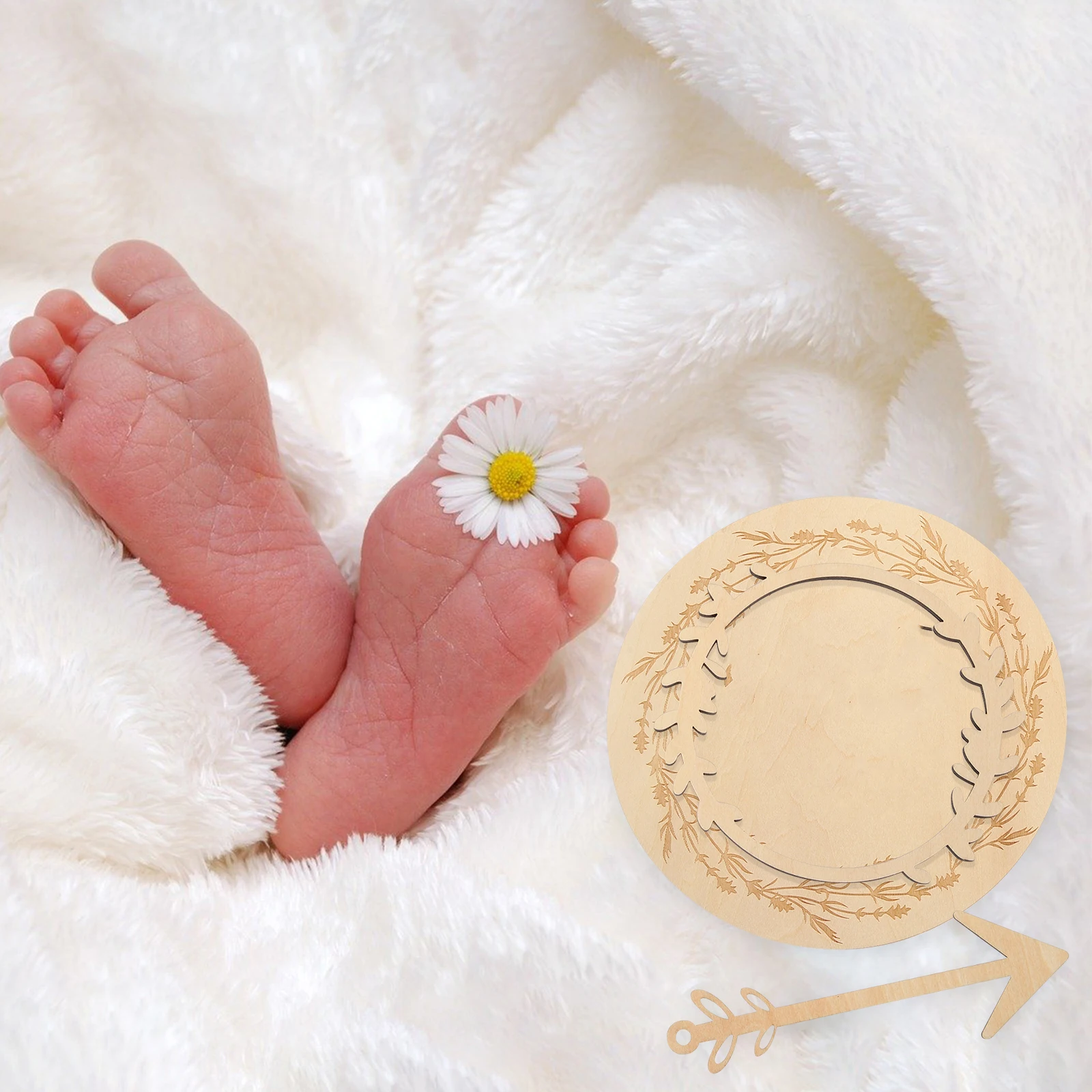 

1 set 1 Set Wooden Monthly Milestone Cards Baby Birth Announcement Newborn Pregnancy Photo Props Natural Engraved Smooth Handle