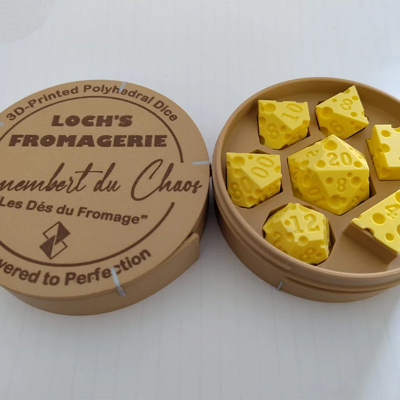Irregular Cheese Dice Box Ornament Party Props Board Game D4 D20 Set Miniature Convenient to Carry For Adult Family Gathering
