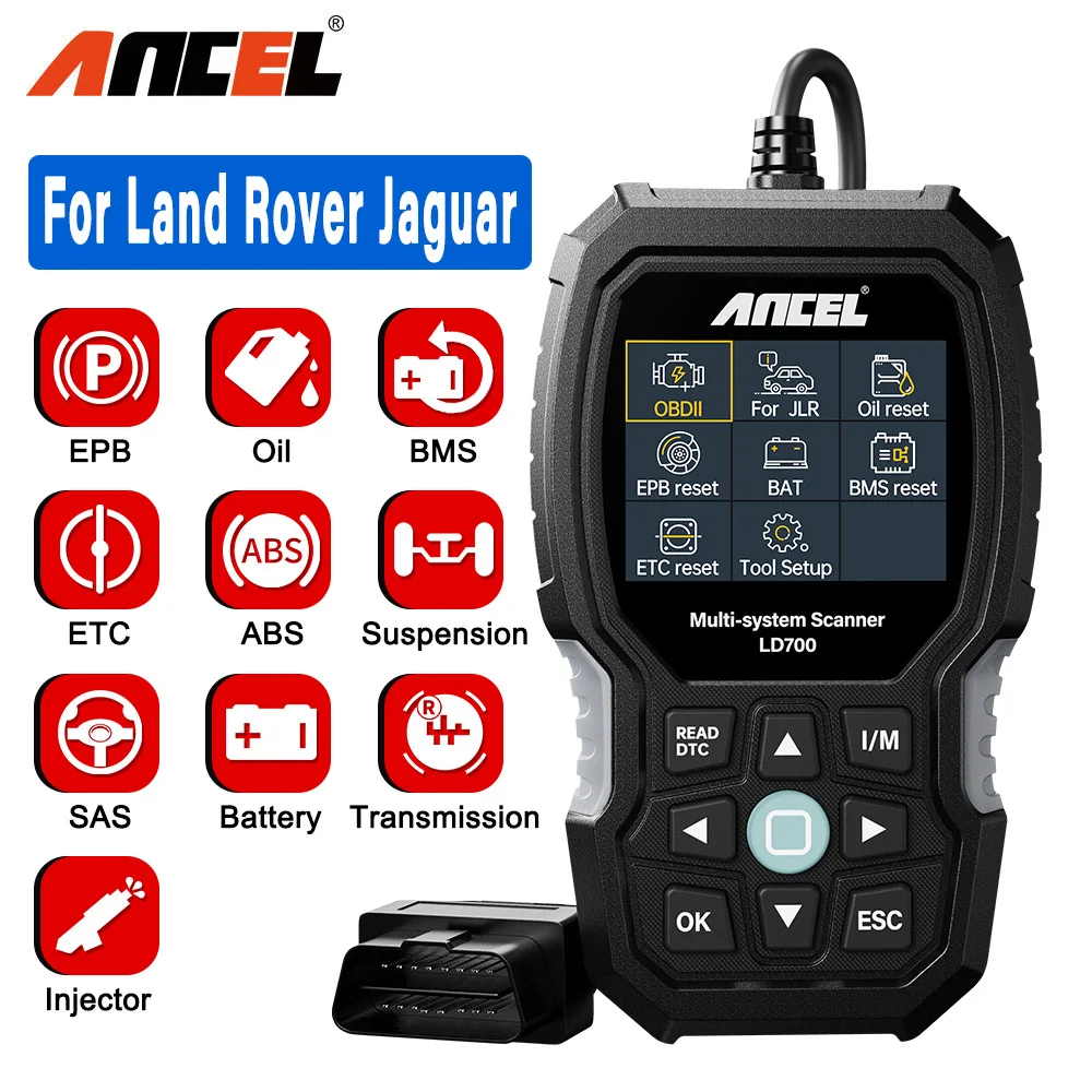 

ANCEL LD700 OBD2 Scanner All Systems Diagnostic Tool Check Engine ABS TPMS Oil Reset OBDII Code Reader for Land Rover Jaguar JLR