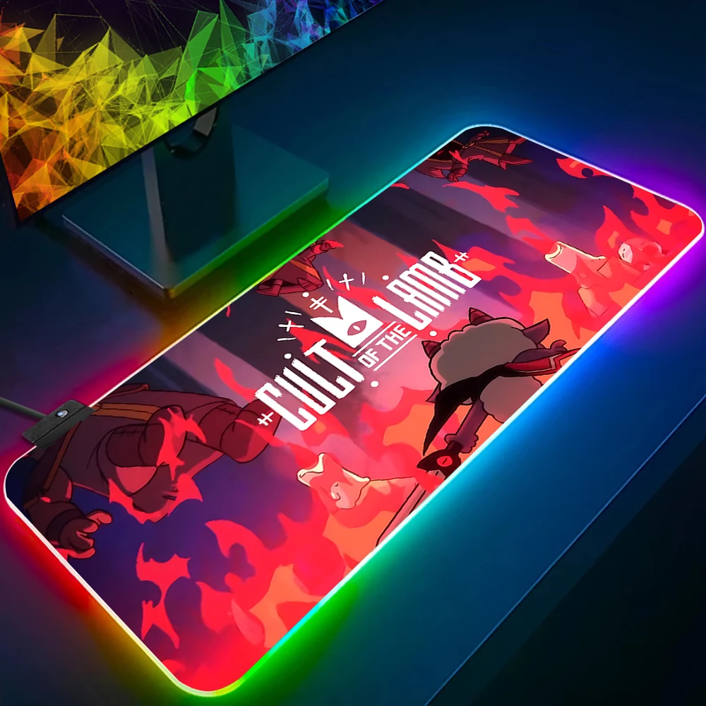 Action Adventure Game Lamb RGB Pc Gamer Keyboard Mouse Pad Mousepad LED Glowing Mouse Mats Rubber Gaming Computer Mausepad 2