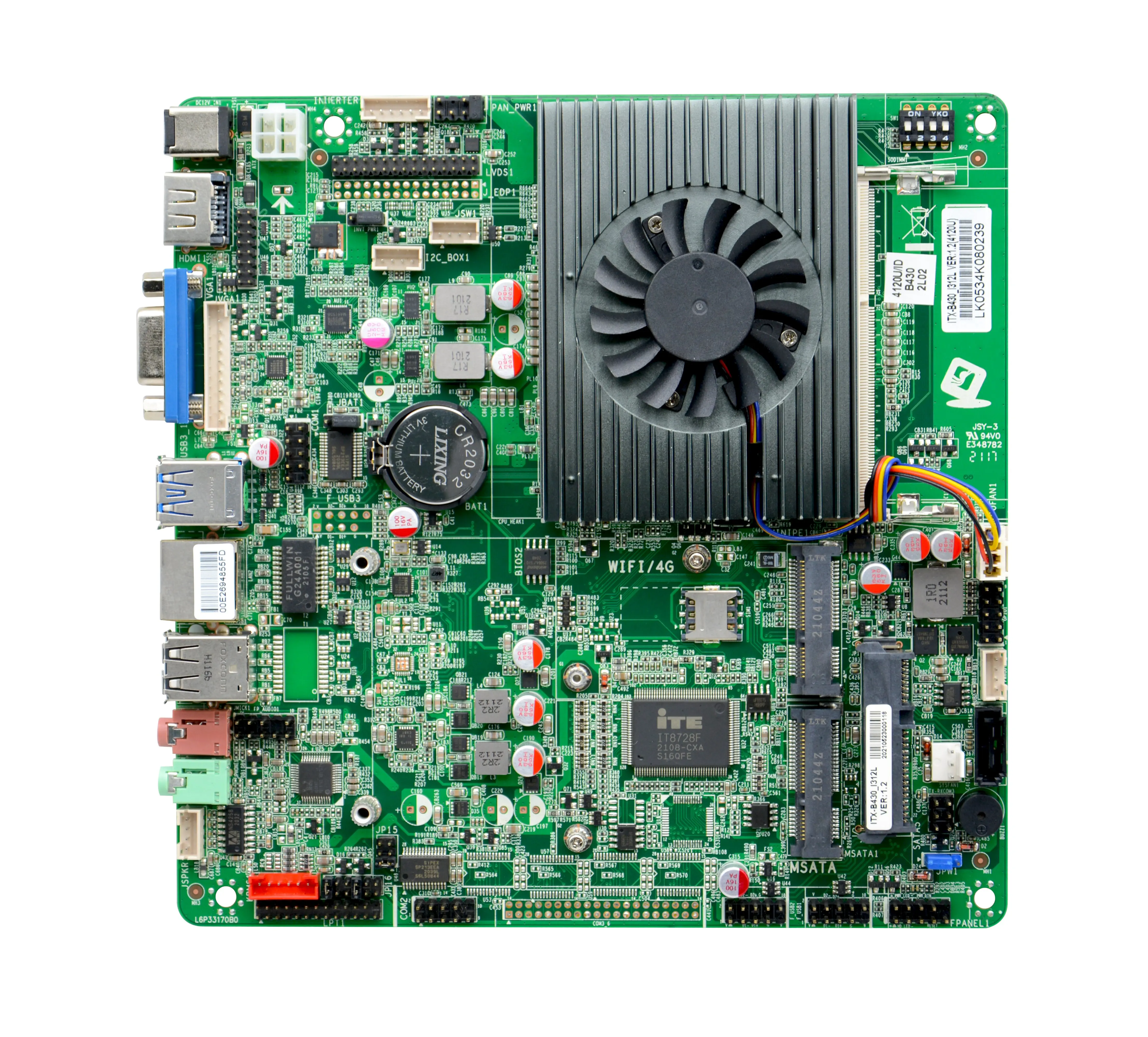 Imagem -05 - Placa-mãe Itx Fina Lvds Mini Itx 170x170cm Ddr3 I34030u 1.9ghz Mainboard com Lan Vga 8111h com dc 12v