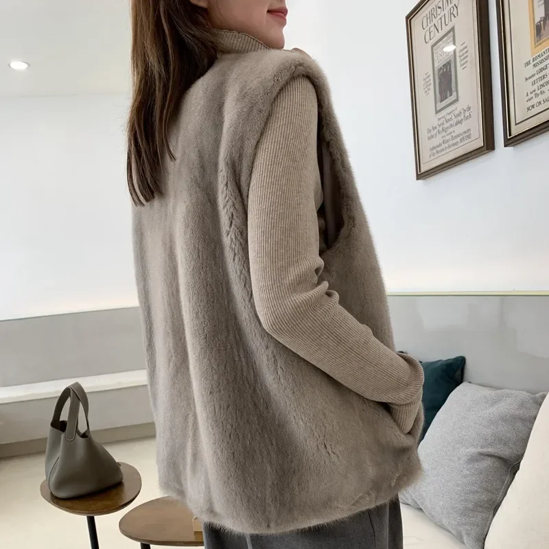 

Real Fur Coat Women Clothes 2019 Autumn Winter Real Fur Vest 100% Mink Fur Jacket Sleeveless Waistcoat Manteau Femme 1961 YY2261