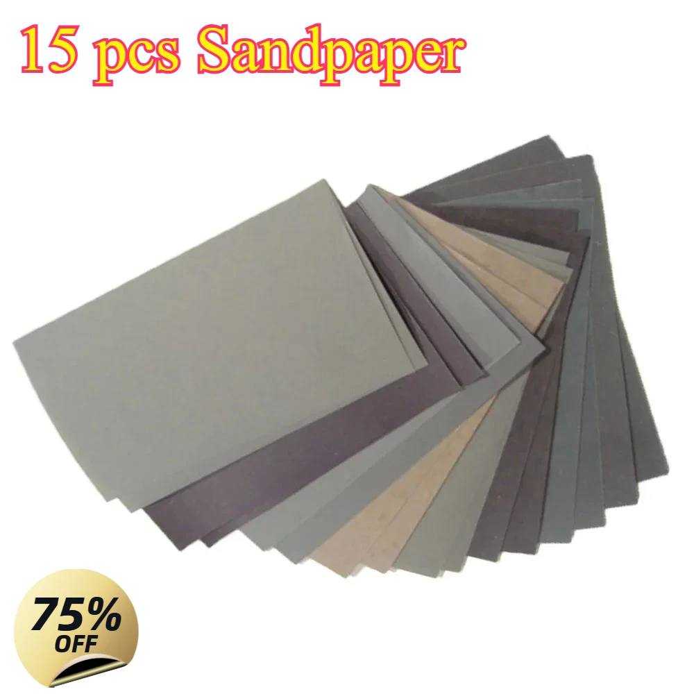 

15Pcs/Set Sandpaper 400 600 3000 800 1000 1200 1500 2000 2500 Grit Sand Paper Water/Dry Sanding Paper Abrasive Tools