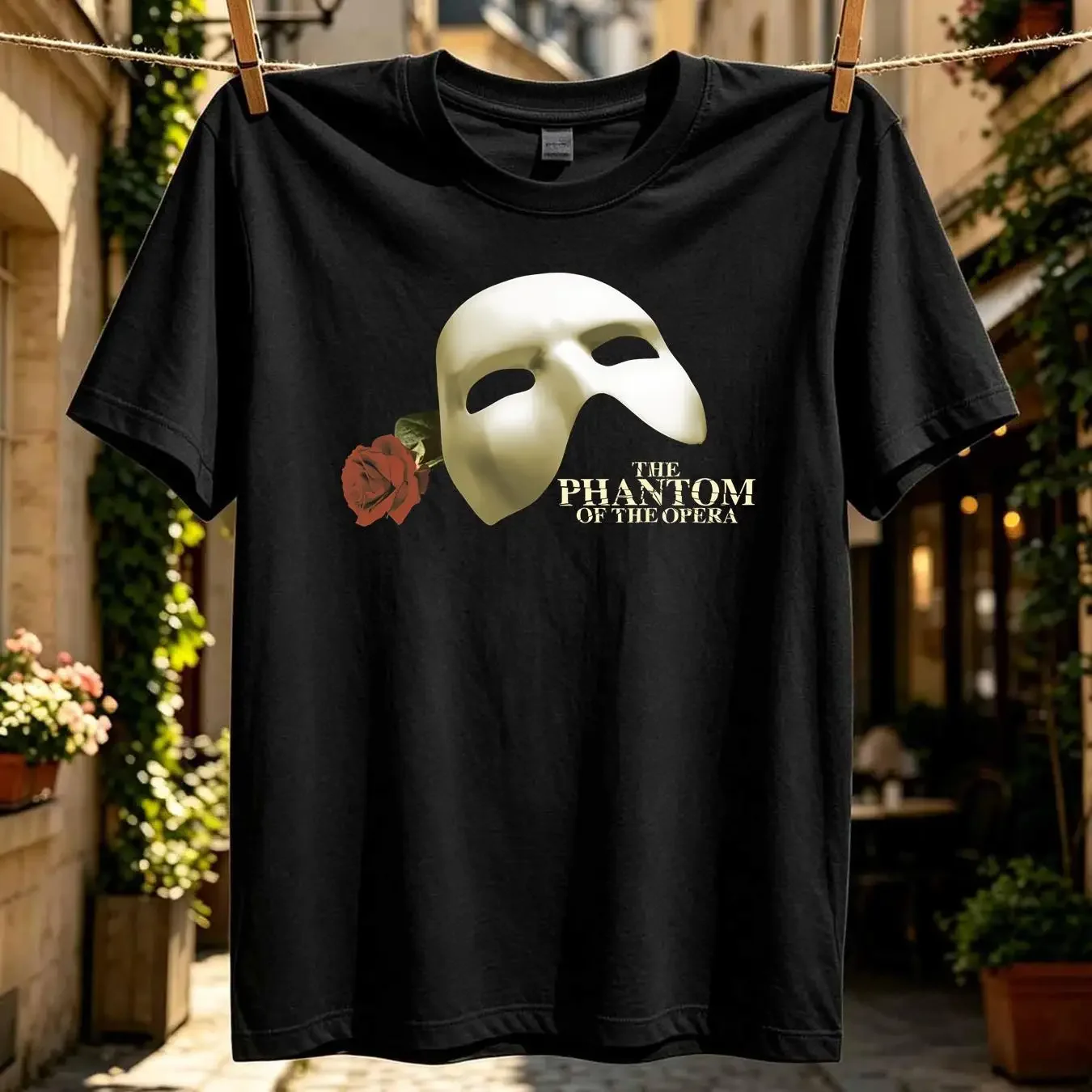 washed T Shirt Vintage Men's Phantom of the Opera dated 1986 Size Small Black vintage Washed Top For Everyday Wear Soft