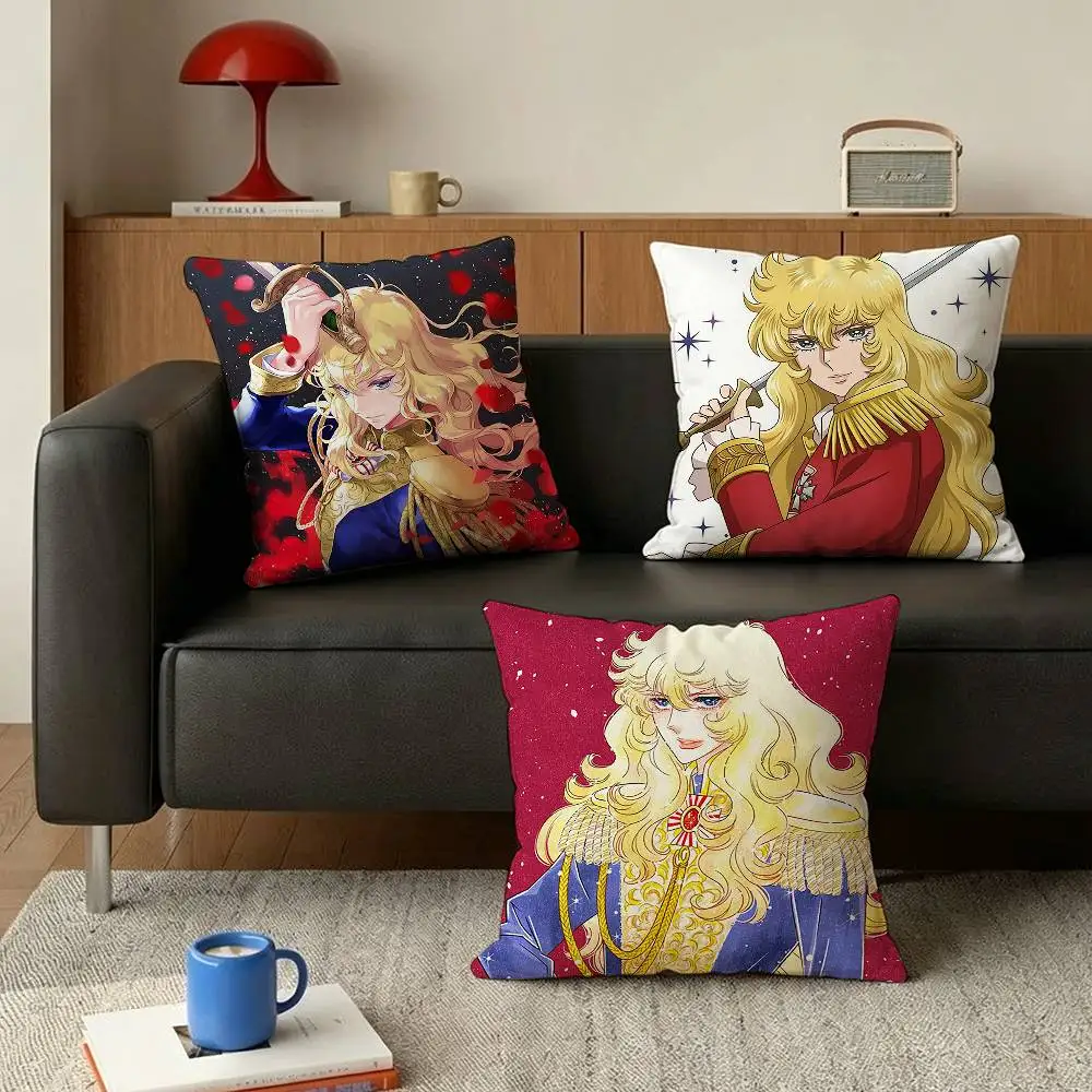 Lady Oscar Rose of Versailles   Various Sizes Square Pillow Case For Car Home Bedchamber Decor