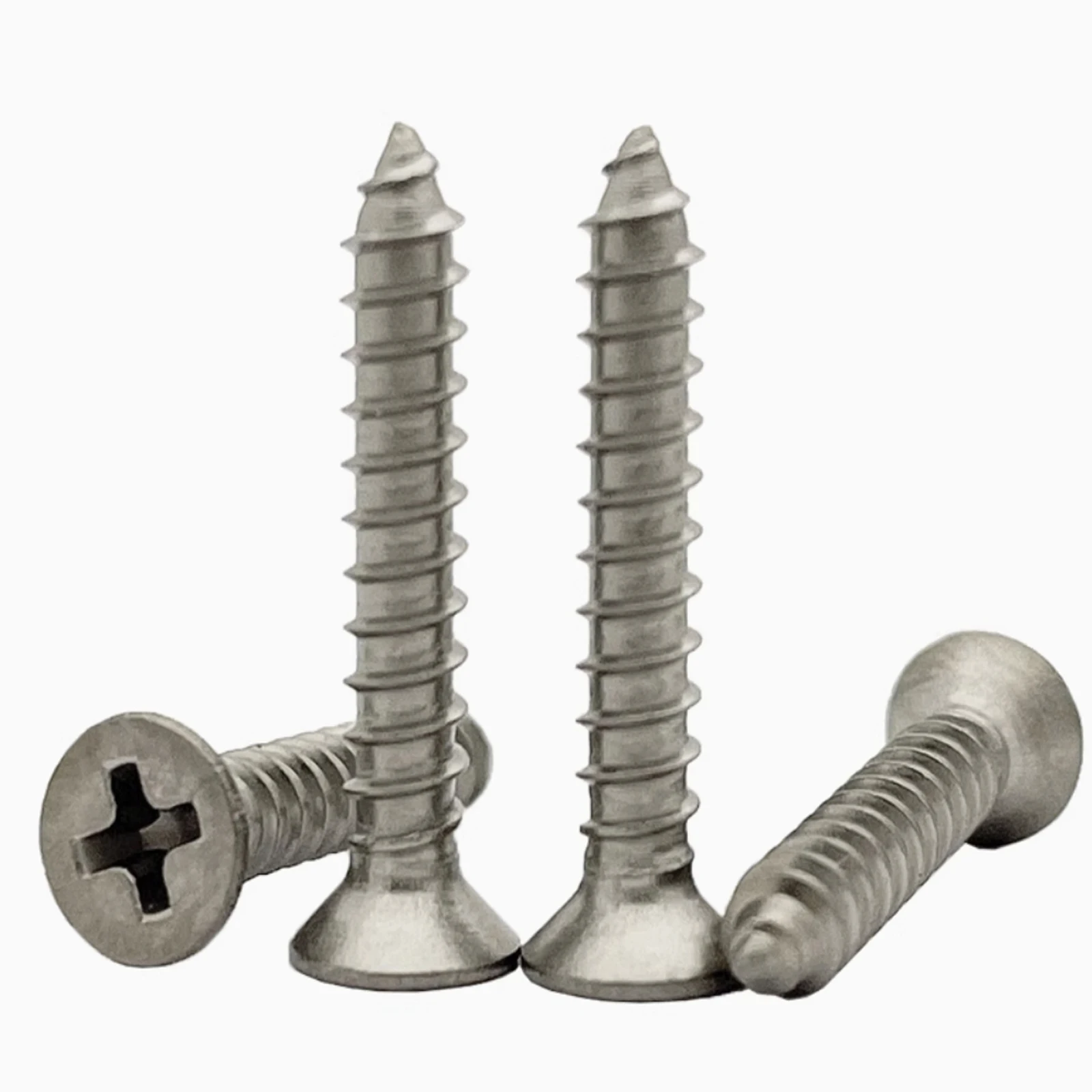 2/3/5pcs/lot Pure Titanium TA2 Gr2 M3 M4 M5 M6 Cross Phillips Flat Countersunk Head Self-tapping Wood Screw GB846