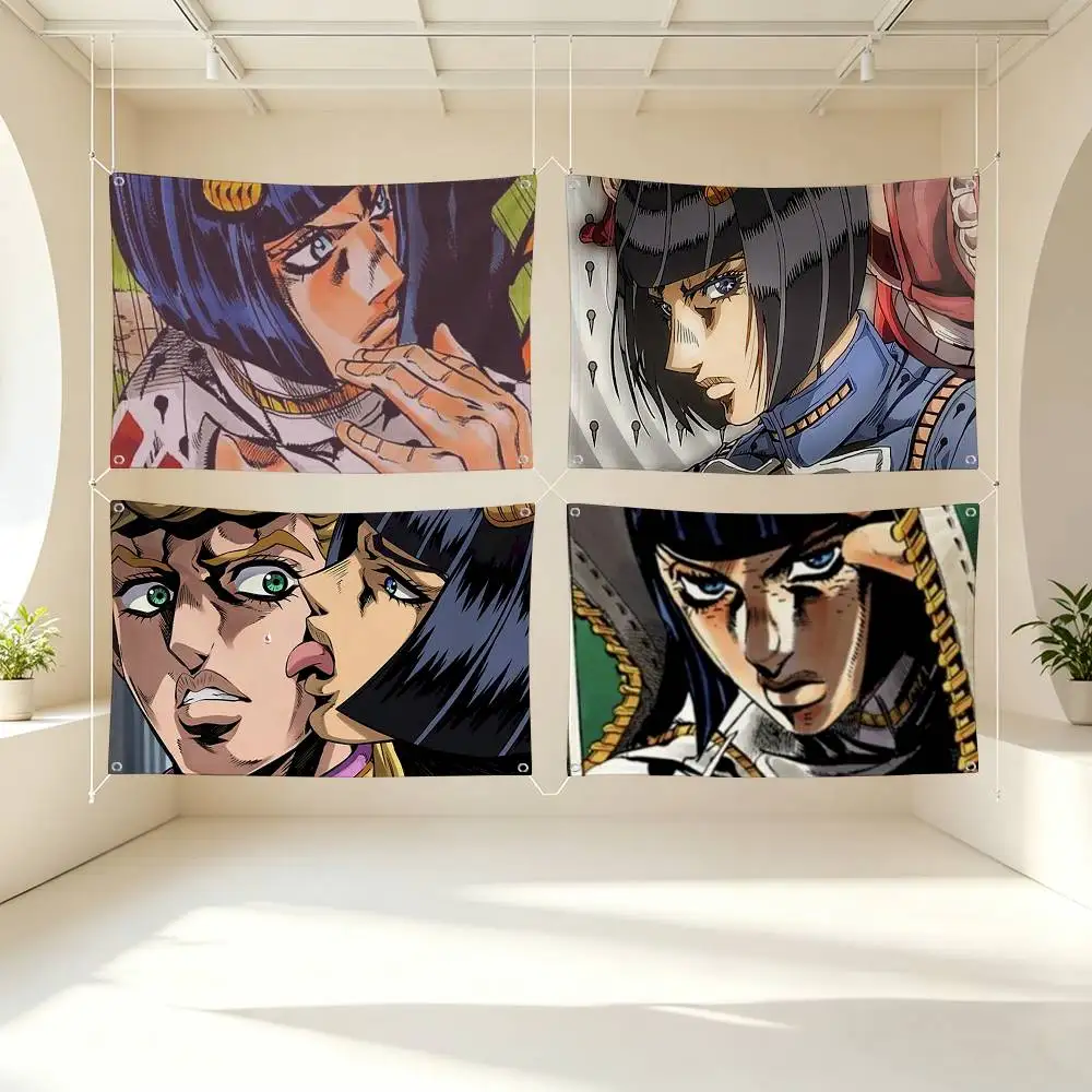 J-JOJOs B-Bruno B-Bucciarati  Flags Wall Hanging Tapestry Outdoor Garage Room Decorative flag Background Blanket
