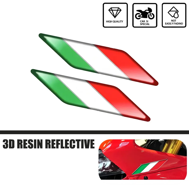 

3D Resin Reflective Logo Helmet Motorcycle Motorcross Motorbike Decals Italian Flag Stickers For Ducati CORSE