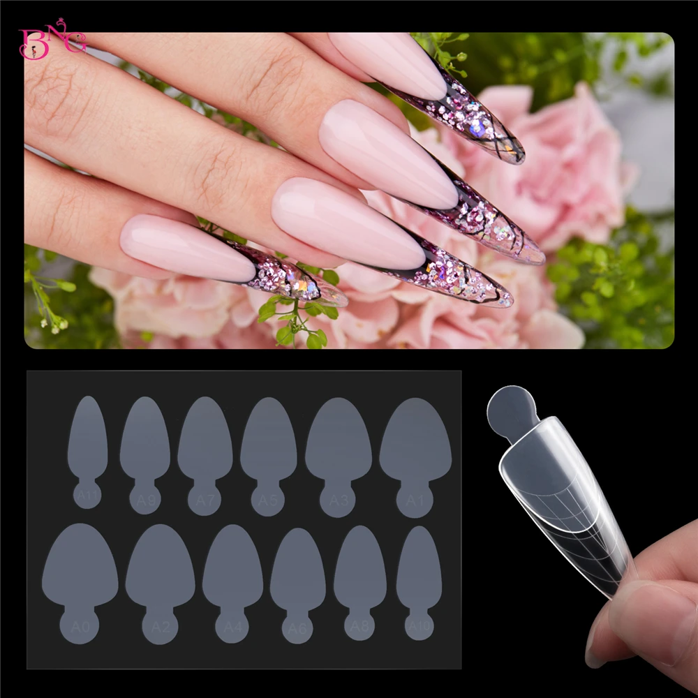 

24pcs French Forma Dual Sticker Silicone French Line for Dual Forms False Tips Poly Nail Gel System Extension Nail Mold