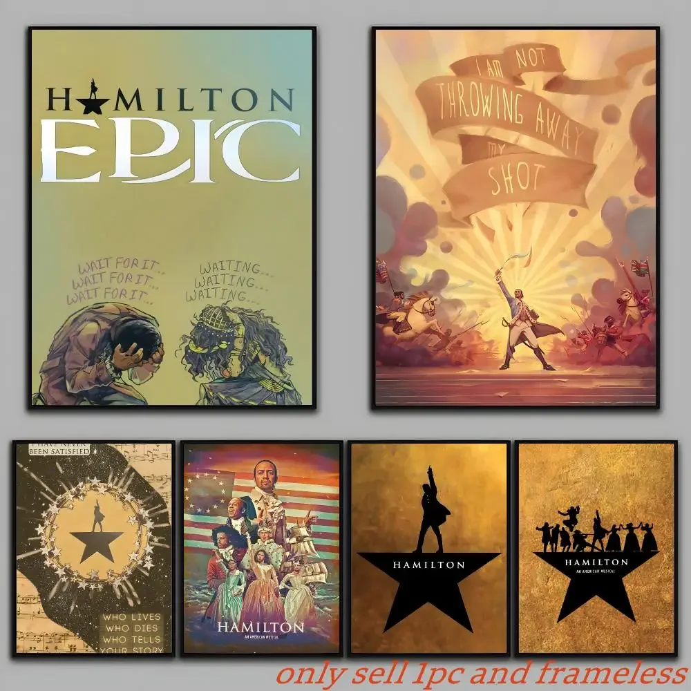 Hamilton Musical Vintage Poster Painting Prints Wall Art Picture Film Room Home Bar Cafe Decor Home  Mural