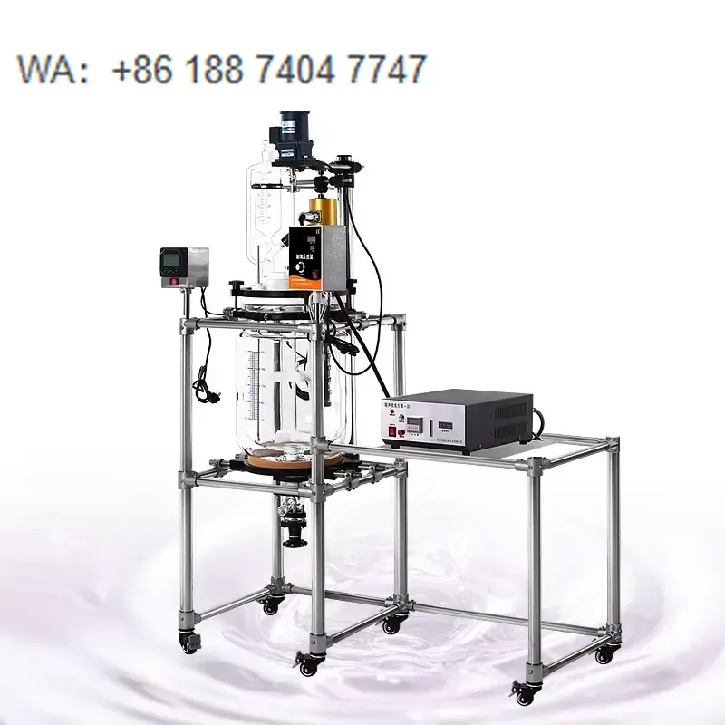 for Yuhua Lab Ultrasonic Reactor Custom 1 2 5 10 20 50 100 Liters Jacketed Glass Reactor with PH Meter and Glass Condenser
